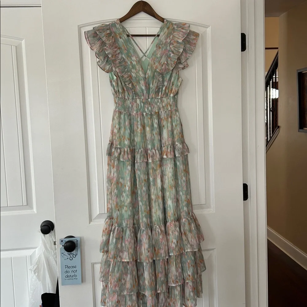 Koko & Mason Floral Ruffle Maxi Dress - Picture 6 of 10